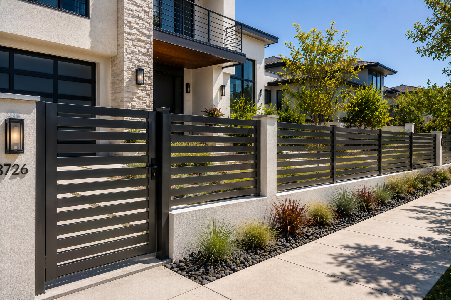 Los Angeles Aluminum Horizontal Picket Fence