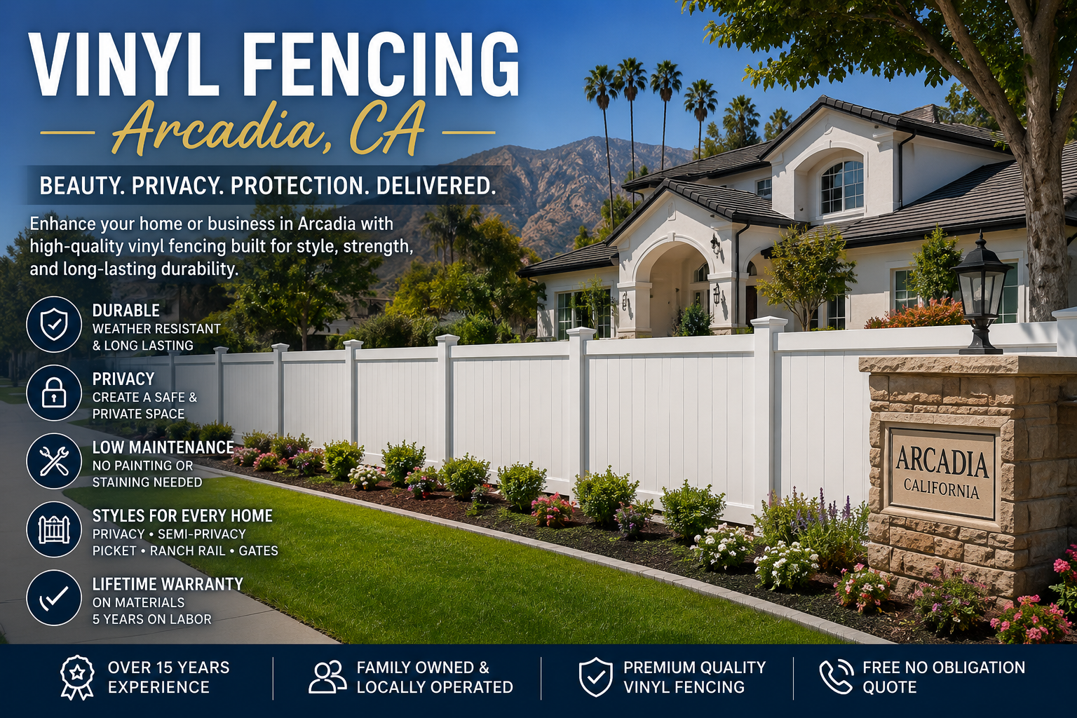 Why Choose Secure Vinyl Fencing for Arcadia Vinyl Fencing